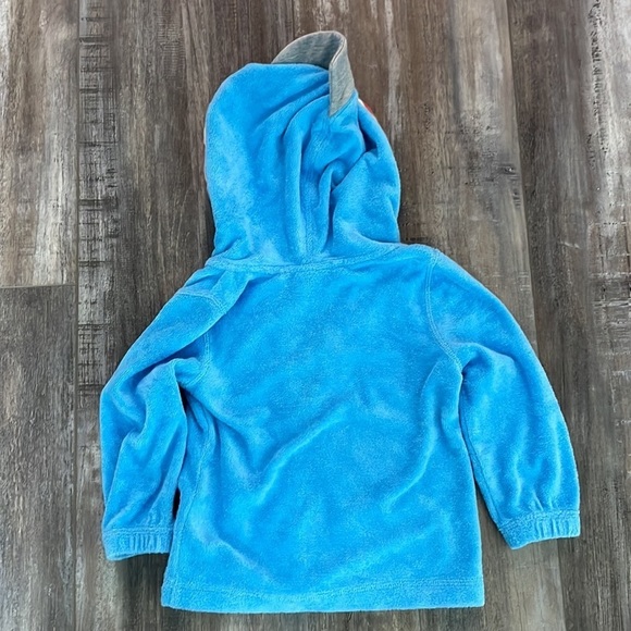 Hanna Andersson sunsoft map blue terry full zip shark swim hoodie coverup size 2 - Picture 5 of 5